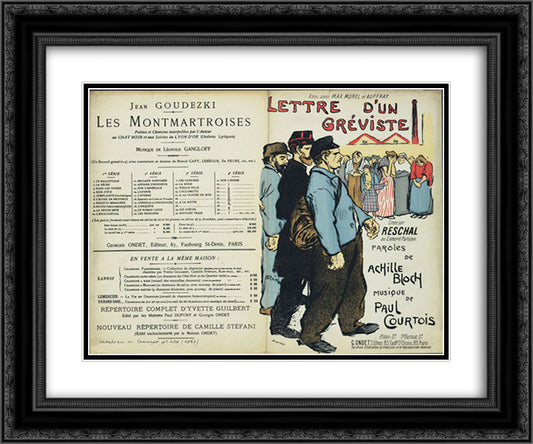 Lettre d'un Greviste 24x20 Black Ornate Wood Framed Art Print Poster with Double Matting by Steinlen, Theophile