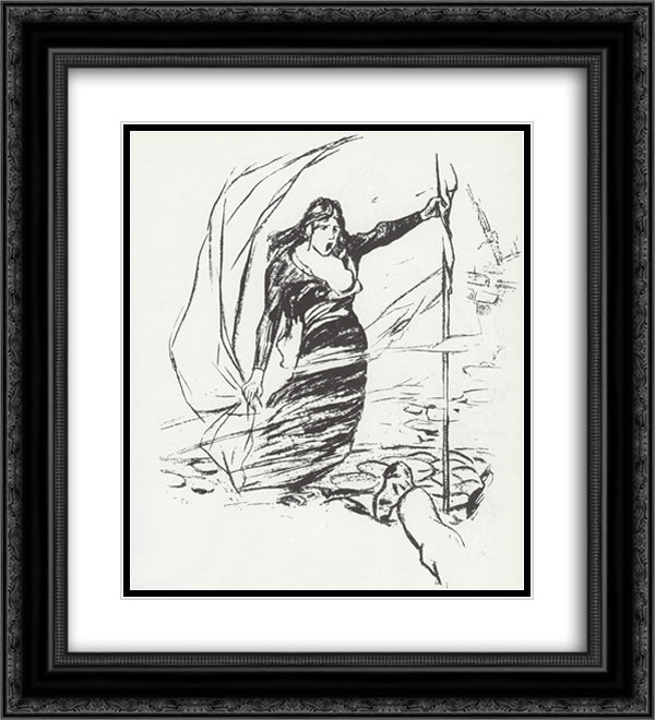 Mai 1871 20x22 Black Ornate Wood Framed Art Print Poster with Double Matting by Steinlen, Theophile