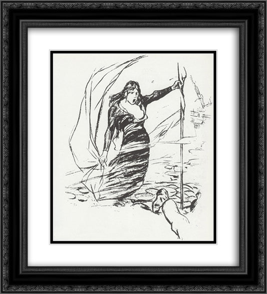 Mai 1871 20x22 Black Ornate Wood Framed Art Print Poster with Double Matting by Steinlen, Theophile