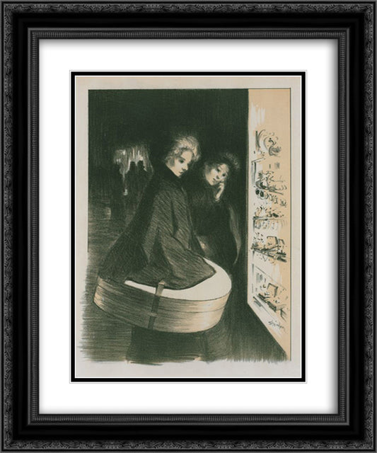 Maitres de L'affiche 20x24 Black Ornate Wood Framed Art Print Poster with Double Matting by Steinlen, Theophile