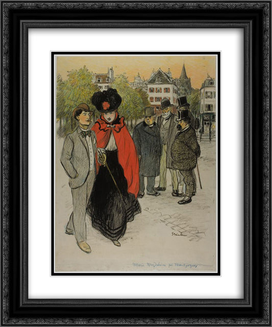 Marie-Magdeleine 20x24 Black Ornate Wood Framed Art Print Poster with Double Matting by Steinlen, Theophile