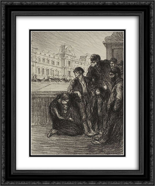 Misere et Splendeur 20x24 Black Ornate Wood Framed Art Print Poster with Double Matting by Steinlen, Theophile
