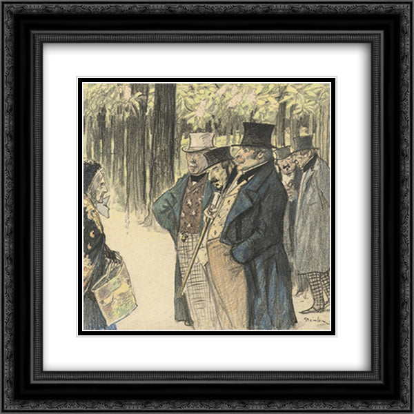 Mon Oncle Hilaire 20x20 Black Ornate Wood Framed Art Print Poster with Double Matting by Steinlen, Theophile