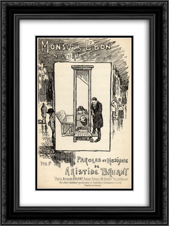 Monsieur L'Bon 18x24 Black Ornate Wood Framed Art Print Poster with Double Matting by Steinlen, Theophile