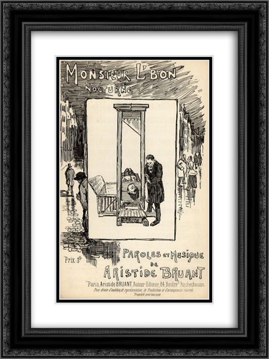 Monsieur L'Bon 18x24 Black Ornate Wood Framed Art Print Poster with Double Matting by Steinlen, Theophile