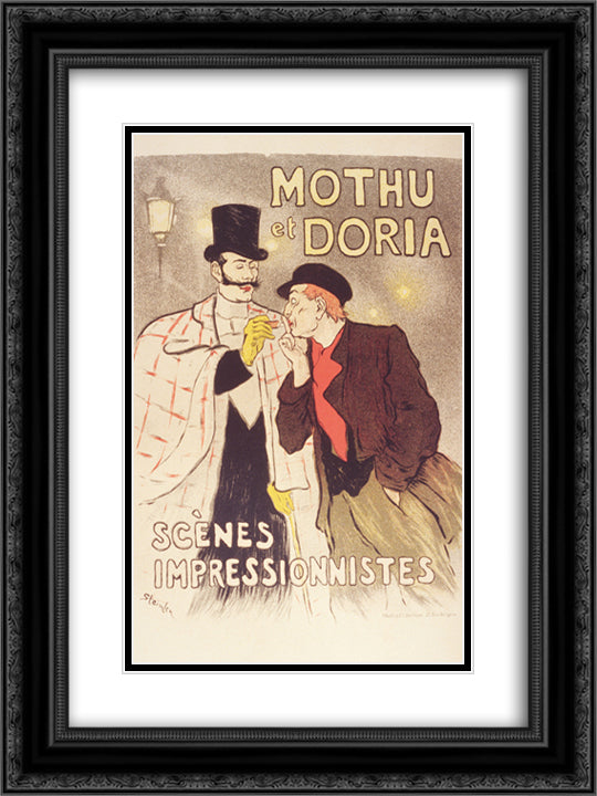 Mothu et Doria Maitres de l'Affiche 18x24 Black Ornate Wood Framed Art Print Poster with Double Matting by Steinlen, Theophile