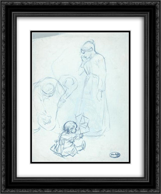 Moving-day 20x24 Black Ornate Wood Framed Art Print Poster with Double Matting by Steinlen, Theophile