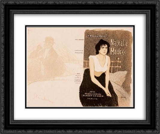 Nathalie Madore 24x20 Black Ornate Wood Framed Art Print Poster with Double Matting by Steinlen, Theophile