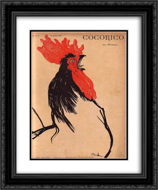 No 20x24 Black Ornate Wood Framed Art Print Poster with Double Matting by Steinlen, Theophile