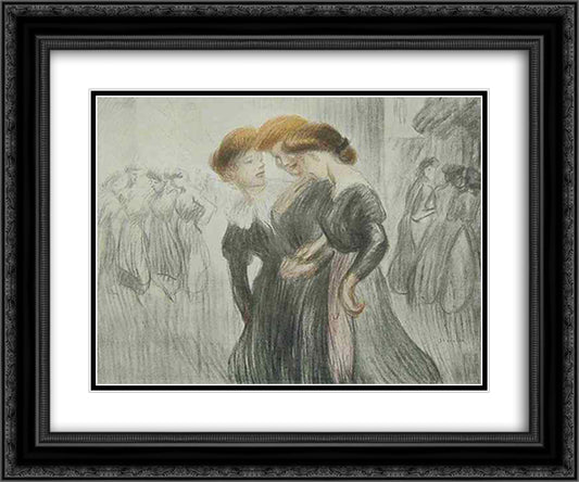 Nouveau Simplicissimus 24x20 Black Ornate Wood Framed Art Print Poster with Double Matting by Steinlen, Theophile