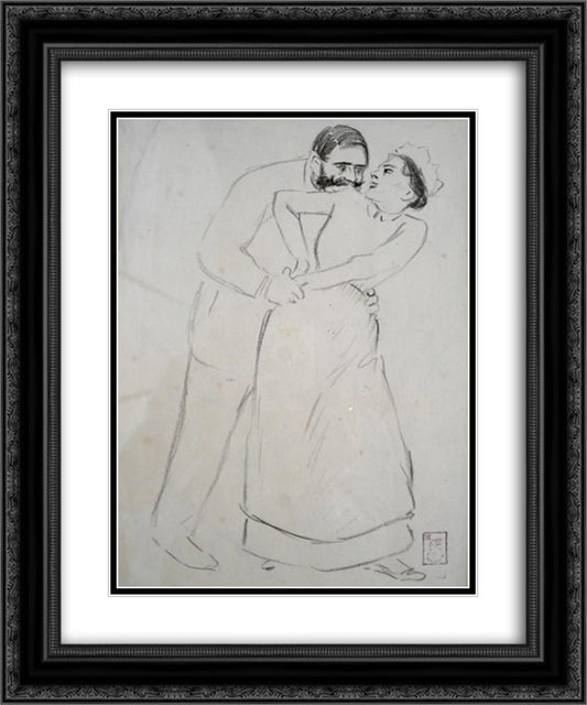 Oh my God, if we saw Mrs. 20x24 Black Ornate Wood Framed Art Print Poster with Double Matting by Steinlen, Theophile