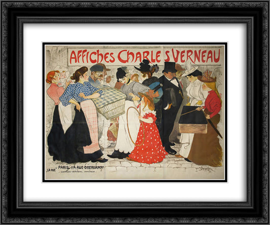 Poster for Charles Verneau 24x20 Black Ornate Wood Framed Art Print Poster with Double Matting by Steinlen, Theophile