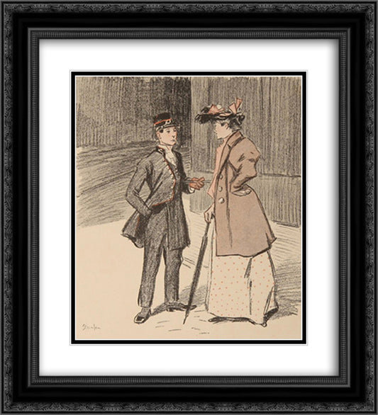 Premiere Armes 20x22 Black Ornate Wood Framed Art Print Poster with Double Matting by Steinlen, Theophile