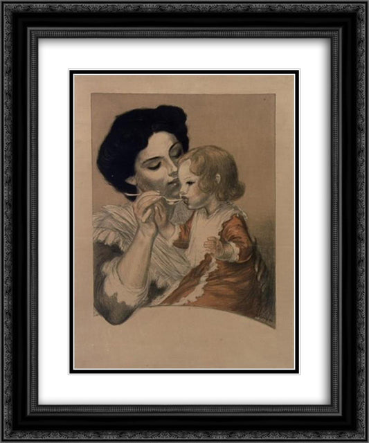 Racahout Des Arabes 20x24 Black Ornate Wood Framed Art Print Poster with Double Matting by Steinlen, Theophile