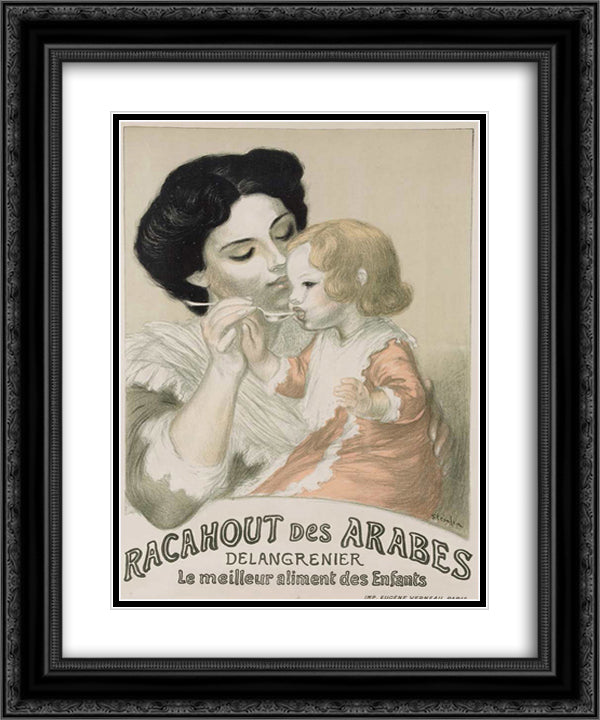 Rachout Des Arabes 20x24 Black Ornate Wood Framed Art Print Poster with Double Matting by Steinlen, Theophile