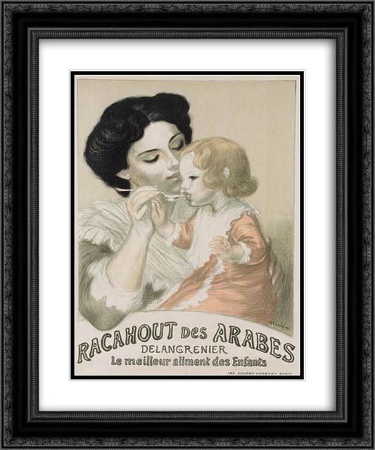 Rachout Des Arabes 20x24 Black Ornate Wood Framed Art Print Poster with Double Matting by Steinlen, Theophile