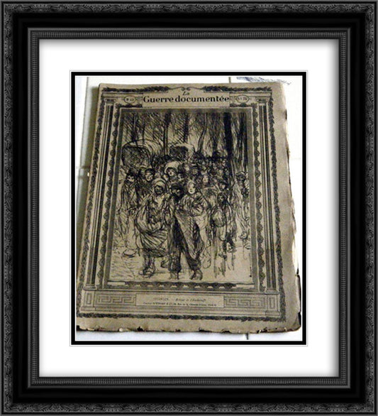Retour de l'esclavage 20x22 Black Ornate Wood Framed Art Print Poster with Double Matting by Steinlen, Theophile