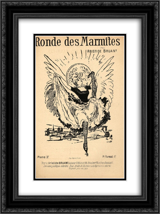 Ronde des Marmites 18x24 Black Ornate Wood Framed Art Print Poster with Double Matting by Steinlen, Theophile
