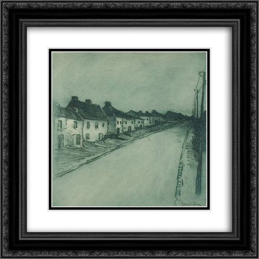 Route Traversant Un Village 20x20 Black Ornate Wood Framed Art Print Poster with Double Matting by Steinlen, Theophile