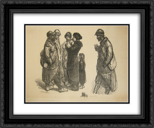 Sans Famille 24x20 Black Ornate Wood Framed Art Print Poster with Double Matting by Steinlen, Theophile