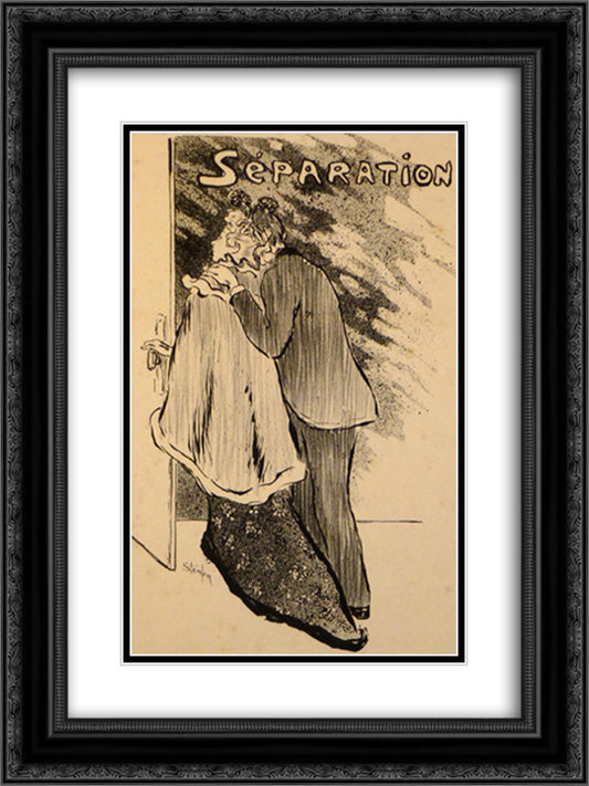 Separation 18x24 Black Ornate Wood Framed Art Print Poster with Double Matting by Steinlen, Theophile