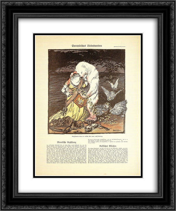Simplicissimus 20x24 Black Ornate Wood Framed Art Print Poster with Double Matting by Steinlen, Theophile