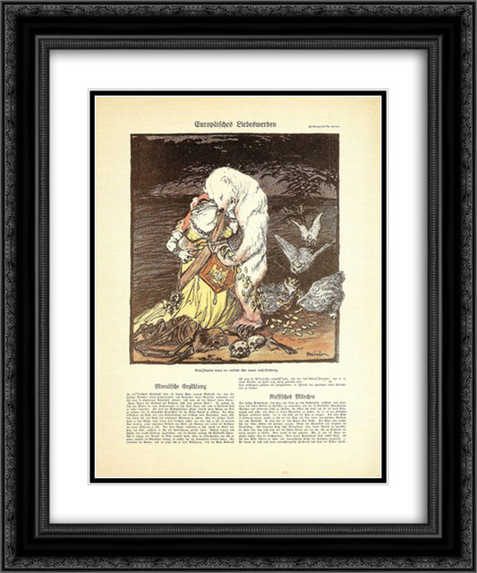 Simplicissimus 20x24 Black Ornate Wood Framed Art Print Poster with Double Matting by Steinlen, Theophile