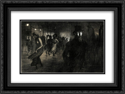 Soliloque Cover 24x18 Black Ornate Wood Framed Art Print Poster with Double Matting by Steinlen, Theophile