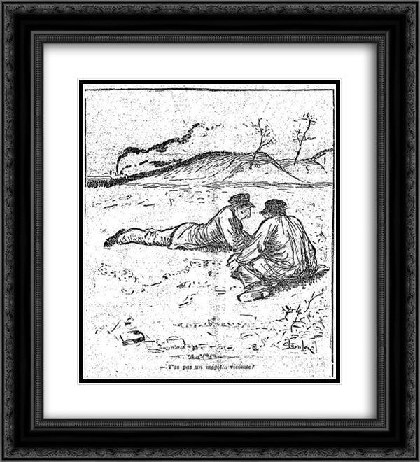 T'as pas un megot-vicomte 20x22 Black Ornate Wood Framed Art Print Poster with Double Matting by Steinlen, Theophile