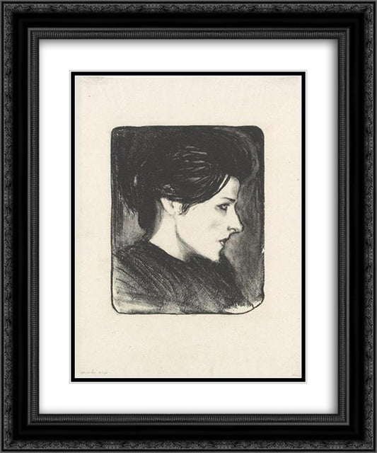 Type Populaire Du Profil 20x24 Black Ornate Wood Framed Art Print Poster with Double Matting by Steinlen, Theophile