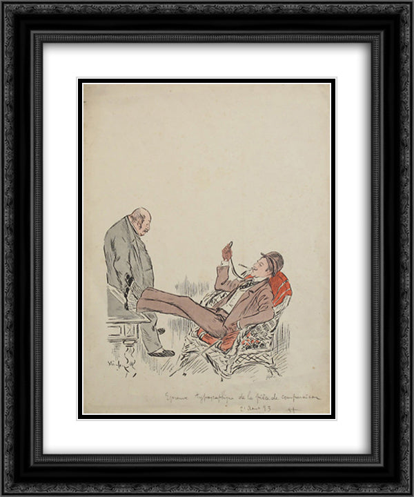 Typographic proof for Fils Moderne 20x24 Black Ornate Wood Framed Art Print Poster with Double Matting by Steinlen, Theophile