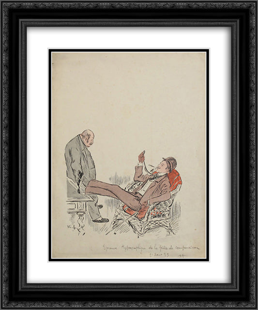 Typographic proof for Fils Moderne 20x24 Black Ornate Wood Framed Art Print Poster with Double Matting by Steinlen, Theophile