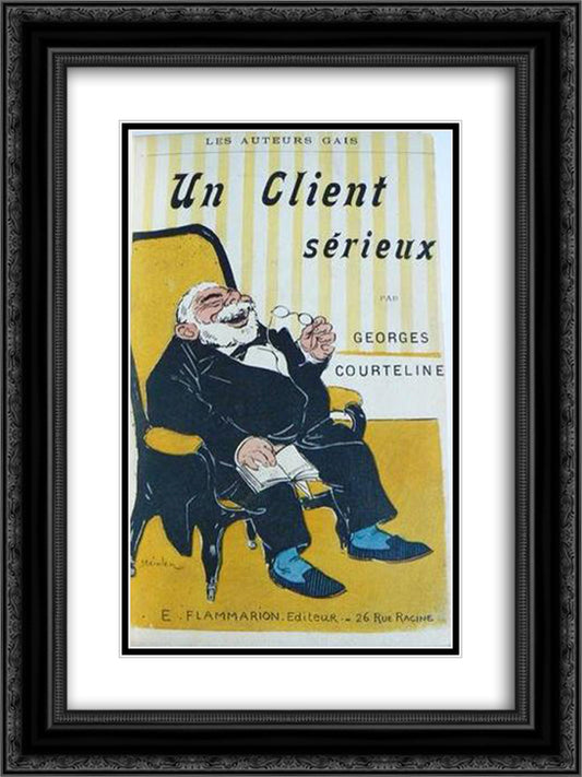 Un Client Serieux 18x24 Black Ornate Wood Framed Art Print Poster with Double Matting by Steinlen, Theophile