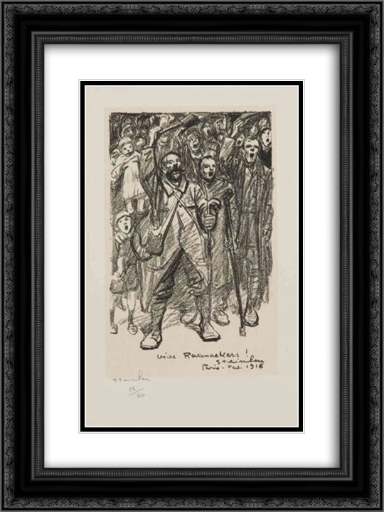 Vive Raemaekers 18x24 Black Ornate Wood Framed Art Print Poster with Double Matting by Steinlen, Theophile