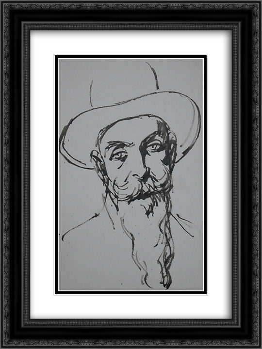 Zo d'Axa 18x24 Black Ornate Wood Framed Art Print Poster with Double Matting by Steinlen, Theophile