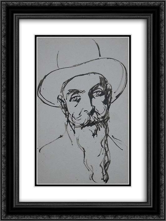 Zo d'Axa 18x24 Black Ornate Wood Framed Art Print Poster with Double Matting by Steinlen, Theophile