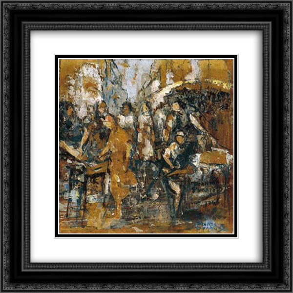 Flea Market 20x20 Black Ornate Wood Framed Art Print Poster with Double Matting by Triantafyllidis, Theophrastos