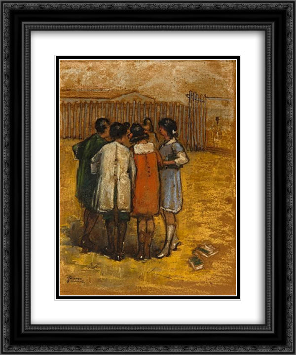 Friends 20x24 Black Ornate Wood Framed Art Print Poster with Double Matting by Triantafyllidis, Theophrastos