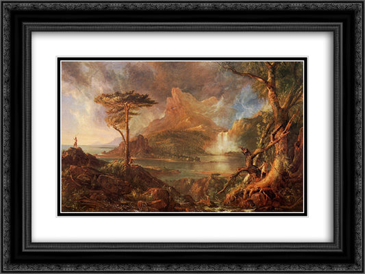 A Wild Scene 24x18 Black Ornate Wood Framed Art Print Poster with Double Matting by Cole, Thomas