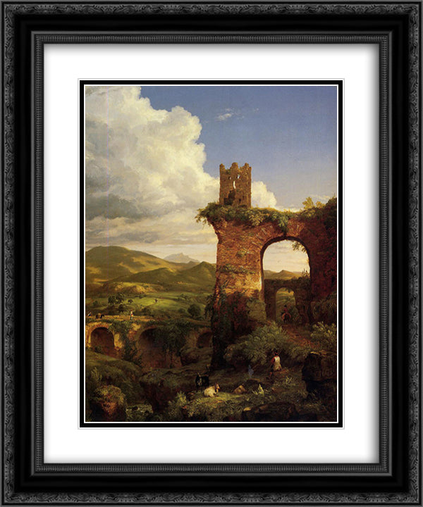 Arch of Nero 20x24 Black Ornate Wood Framed Art Print Poster with Double Matting by Cole, Thomas