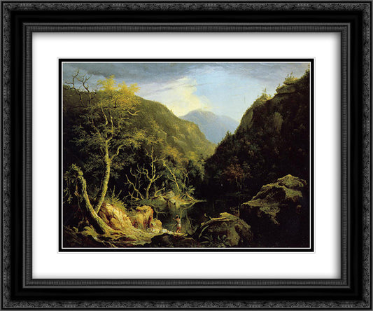 Autumn in the Catskills 24x20 Black Ornate Wood Framed Art Print Poster with Double Matting by Cole, Thomas