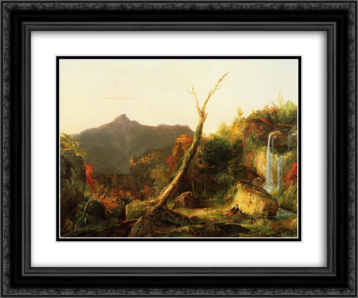 Autumn Landscape (Mount Chocorua) 24x20 Black Ornate Wood Framed Art Print Poster with Double Matting by Cole, Thomas