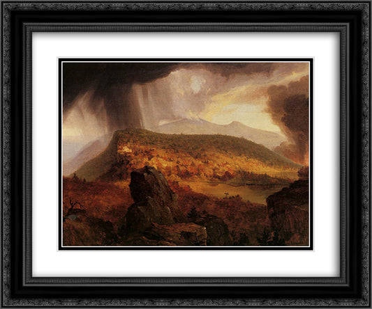 Catskill Mountain House, The Four Elements 24x20 Black Ornate Wood Framed Art Print Poster with Double Matting by Cole, Thomas