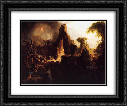 Expulsion from the Garden of Eden 24x20 Black Ornate Wood Framed Art Print Poster with Double Matting by Cole, Thomas