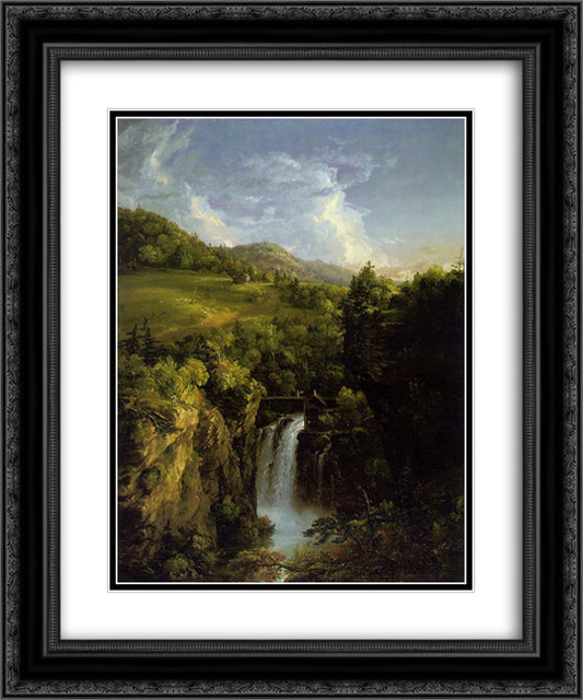 Genesee Scenery 20x24 Black Ornate Wood Framed Art Print Poster with Double Matting by Cole, Thomas