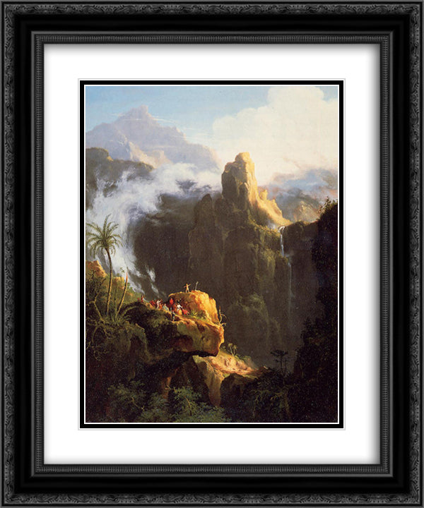 Landscape Composition. St John in the Wilderness 20x24 Black Ornate Wood Framed Art Print Poster with Double Matting by Cole, Thomas