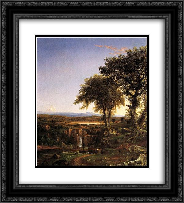 Summer Twilight 20x22 Black Ornate Wood Framed Art Print Poster with Double Matting by Cole, Thomas