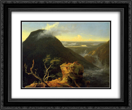 Sunny Morning on the Hudson River 24x20 Black Ornate Wood Framed Art Print Poster with Double Matting by Cole, Thomas