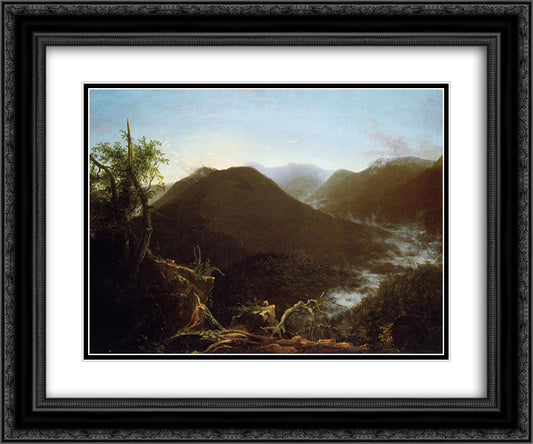 Sunrise in the Catskill Mountains 24x20 Black Ornate Wood Framed Art Print Poster with Double Matting by Cole, Thomas