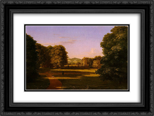 The Gardens of the Van Rensselaer Manor House 24x18 Black Ornate Wood Framed Art Print Poster with Double Matting by Cole, Thomas